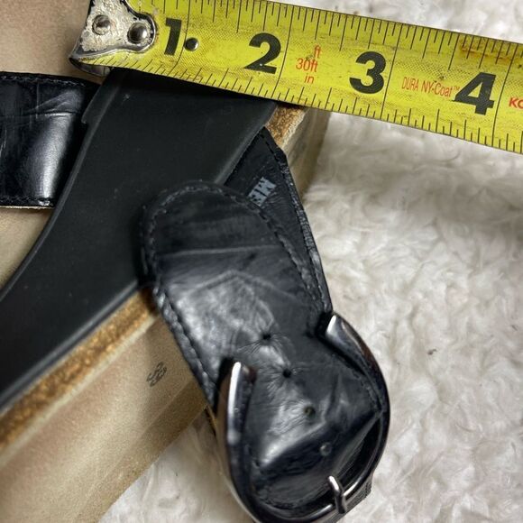 Mephisto Air Relax leather black straps wedge sandals silver tone buckle EURSZ39 - Picture 7 of 13